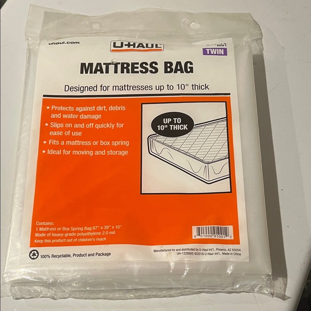 Mattress Bag - Twin Size, White